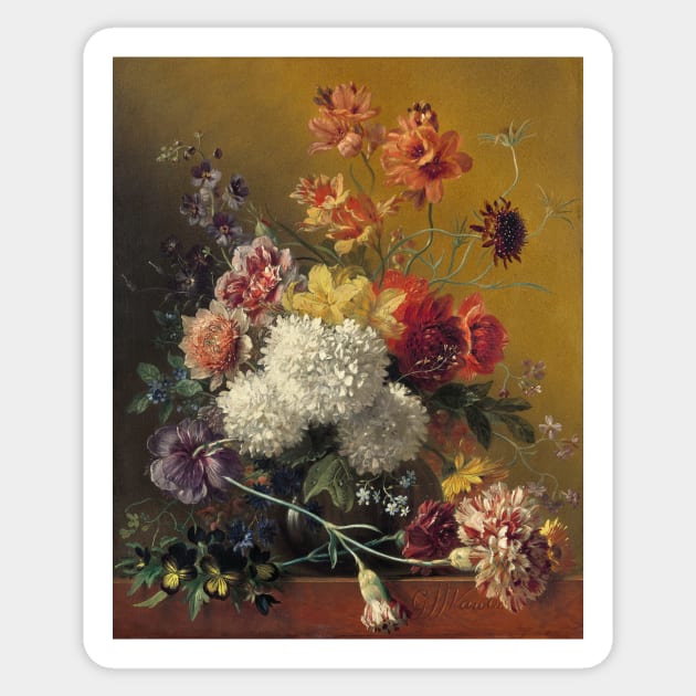 Still Life with Flowers (1820–1861) by Georgius Jacobus Sticker by T-SHIRT-2020